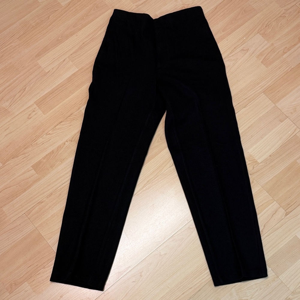 COS Black Elastic Waist wool pant sz S